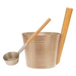 Rento Design Sauna Emmer Met Lepel – Aluminium Champagne -Zwembadbenodigdheden Winkel 1200x1064