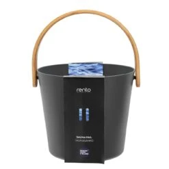 Rento Sauna Emmer Met Een Beugel Van Bamboe Hout – Grijs -Zwembadbenodigdheden Winkel 601176 B 01 1