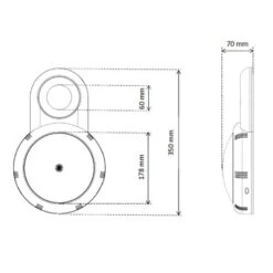 SeaMAID Bovengronds Zwembad RGB Verlichtingskit -Zwembadbenodigdheden Winkel faro fuoriterra seamaid disegno tecnico